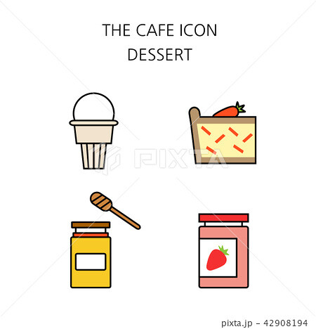 Vector - Coffee flat icon set. coffee equipment cafe with sweets retail service bakery. 007 42908194