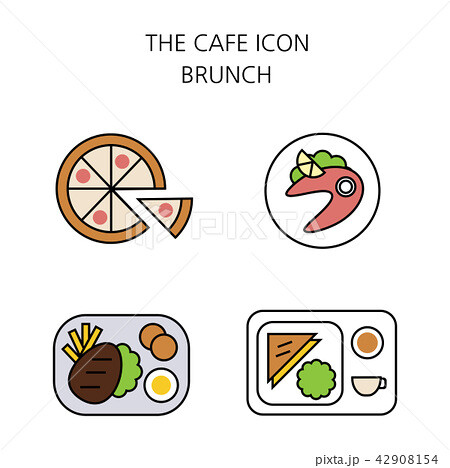 Vector - Coffee flat icon set. coffee equipment cafe with sweets retail service bakery. 027 42908154