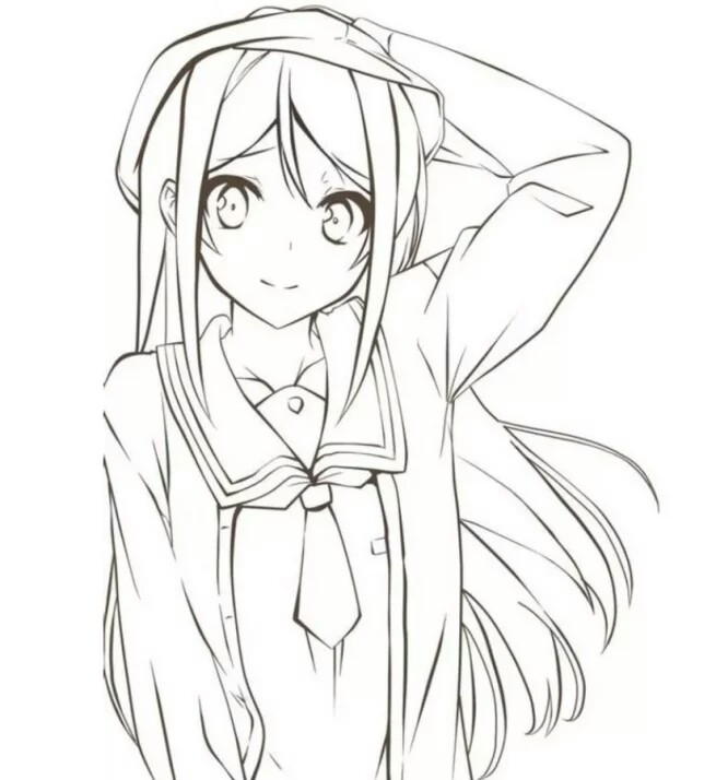 可爱 唯美 线稿