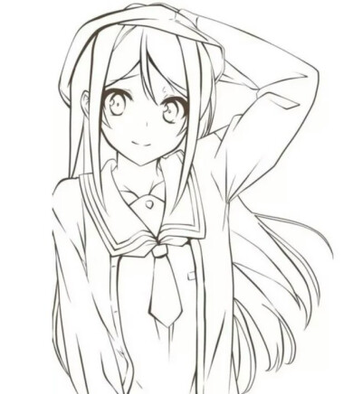 可爱 唯美 线稿