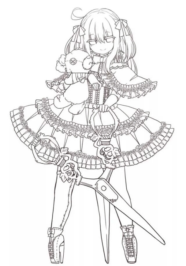 可爱 唯美 线稿