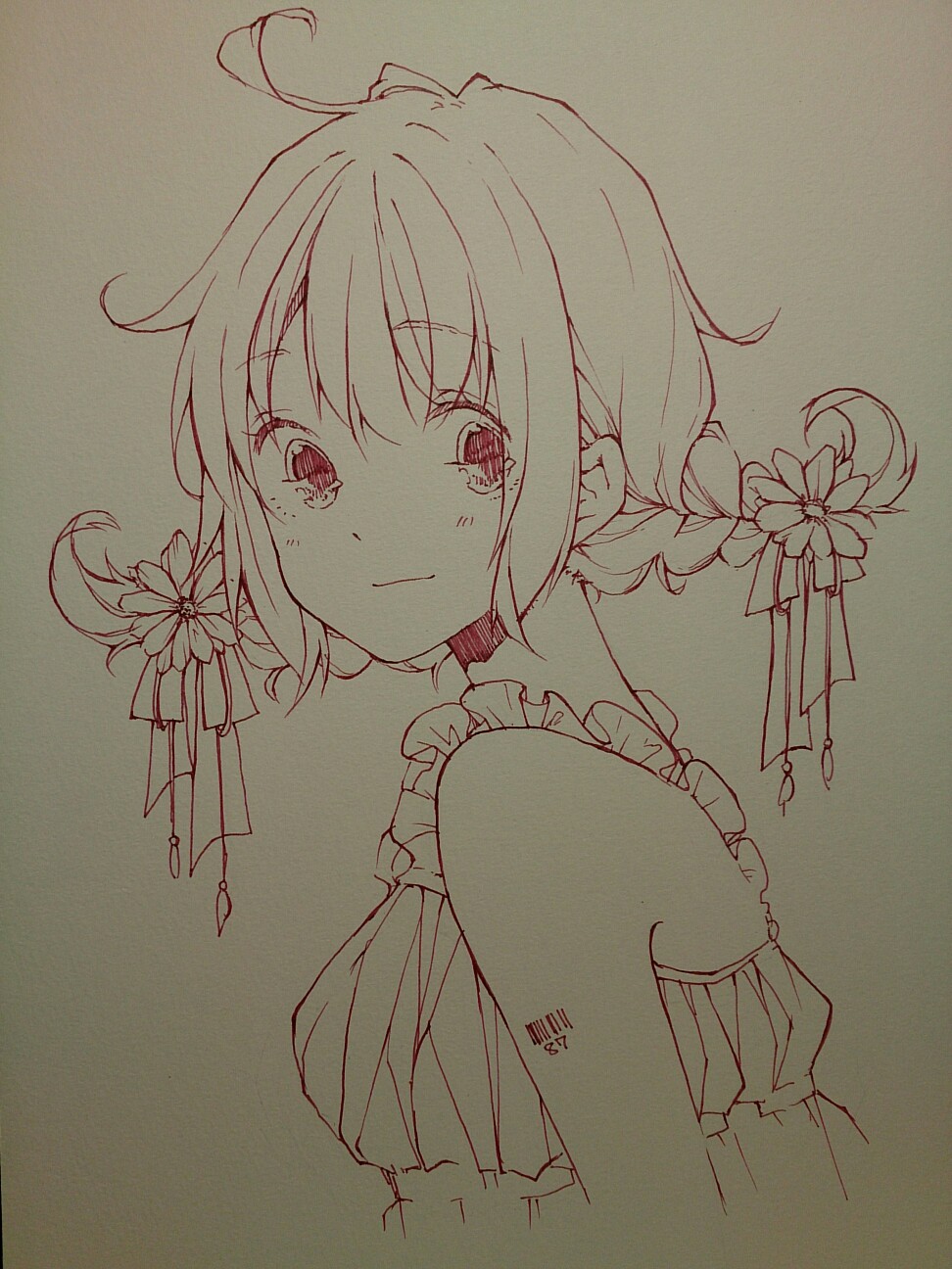 可爱 唯美 线稿