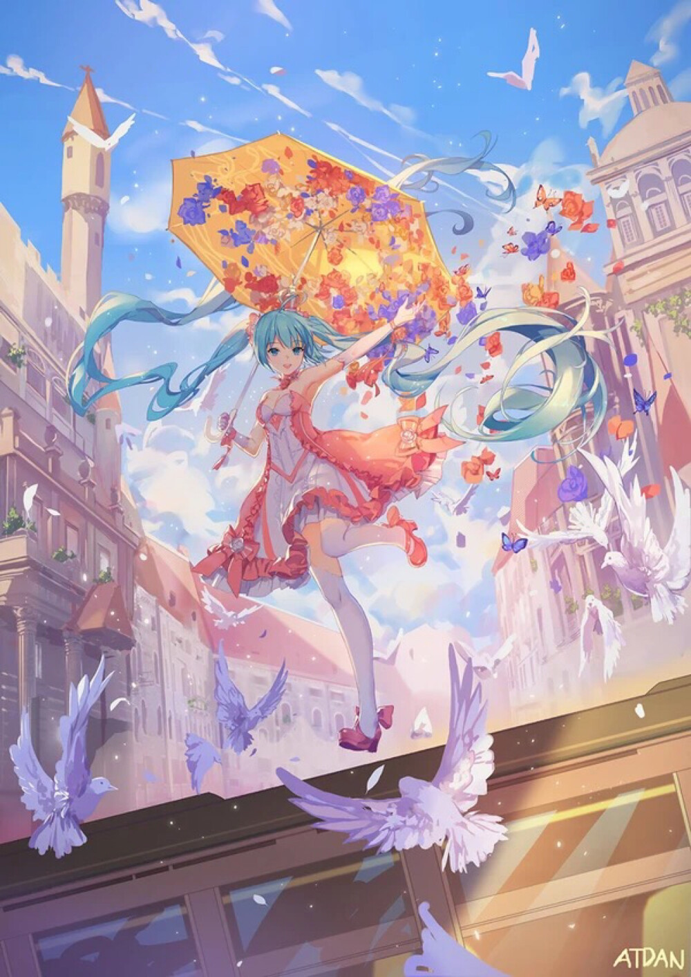 画师：ATDAN-
[ID:63660033] Miku - Travel
# VOCALOID 初音ミク Miku 日傘 VOCALOID5000users入り