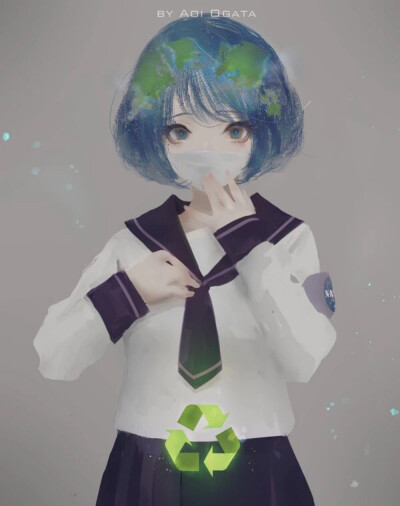 画师：Aoi Ogata
[ID:66811921] Earth-chan
# fanart Earth オリジナル 女の子 Earth-chan