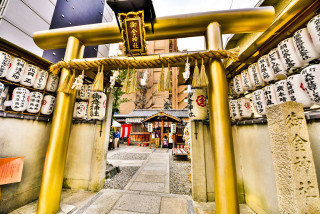 岛国京都的御金神社，供奉金山彦神，没有什么特别之处，法力单一，就是保佑大家发财！来这的香客也都是一心只求暴富，门口还愿的绘马朴实地写着“喜中彩票前来道谢”、“股票暴涨来还愿”，全是简简单单的幸福...我也求求了