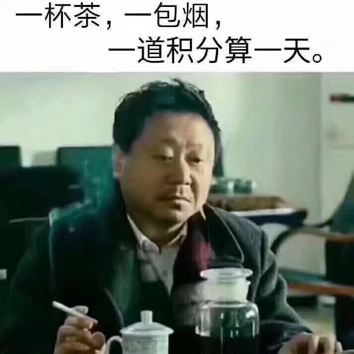 一杯茶，一根烟，一道积分算一天