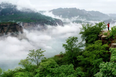 最爱太行大峡谷山巅的那抹红