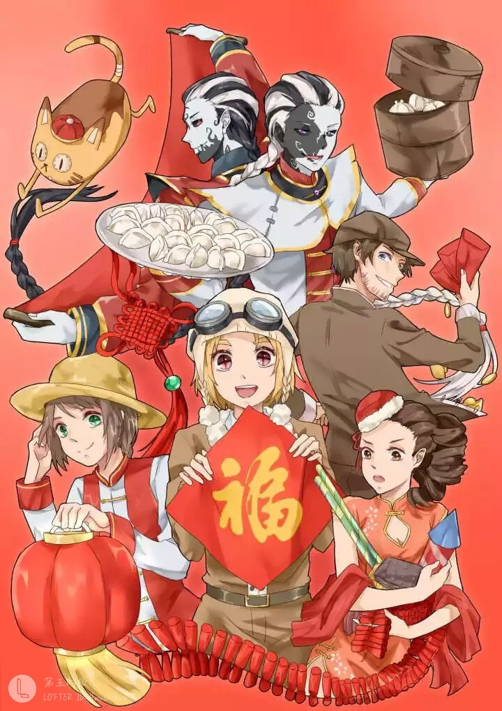 第五人格 贺图 新年快乐~ 画师 lofter 漂流瓶瓶瓶瓶子