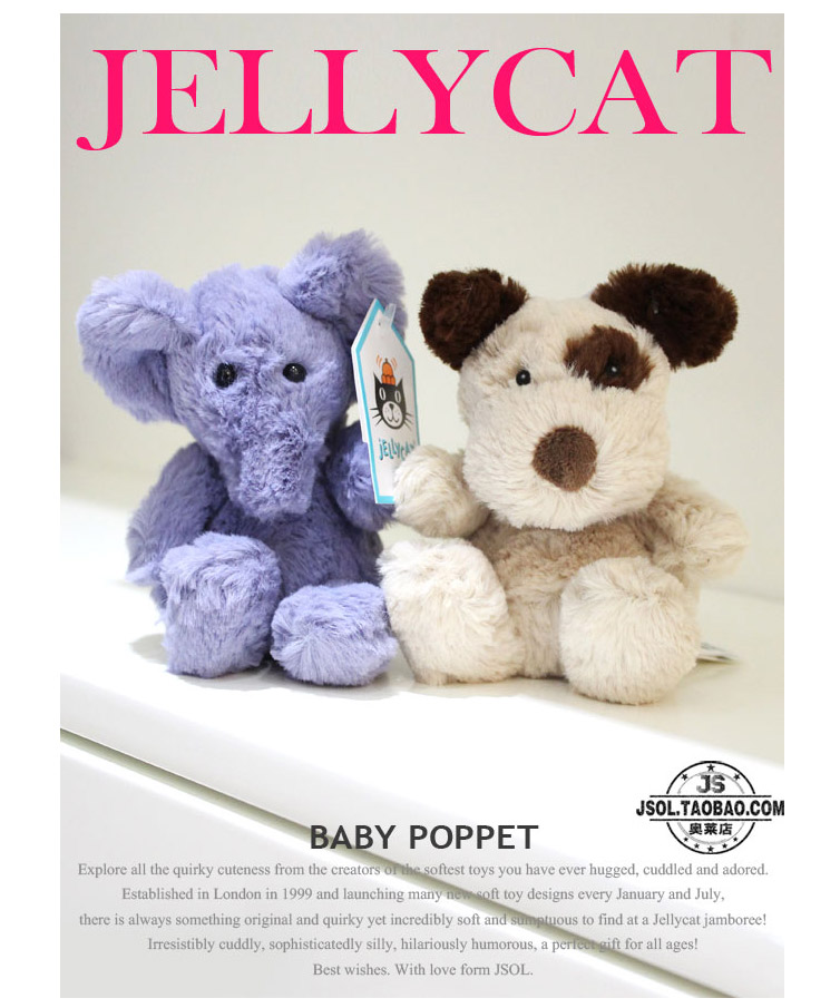 英国jellycat正品 poppet 随身款 迷你动物玩偶 圣诞 企鹅 北极熊