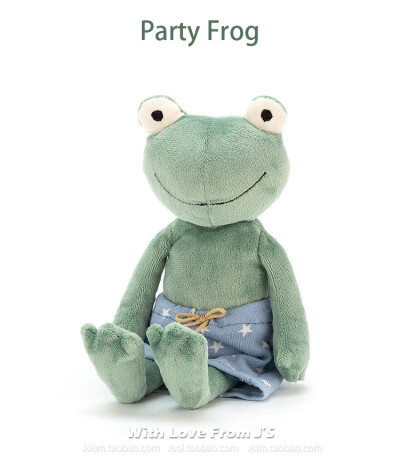 英国jellycat正品！Party Frog Bunny 可爱兔兔青蛙 毛绒安抚玩偶