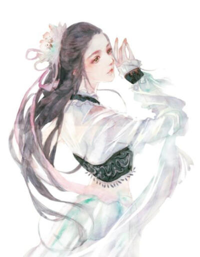 水彩画。唯美