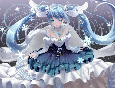 VOCALOID 初音未来 雪未来2019 绘师：むえりりこ（p id=34592393） 本作品id=72983775