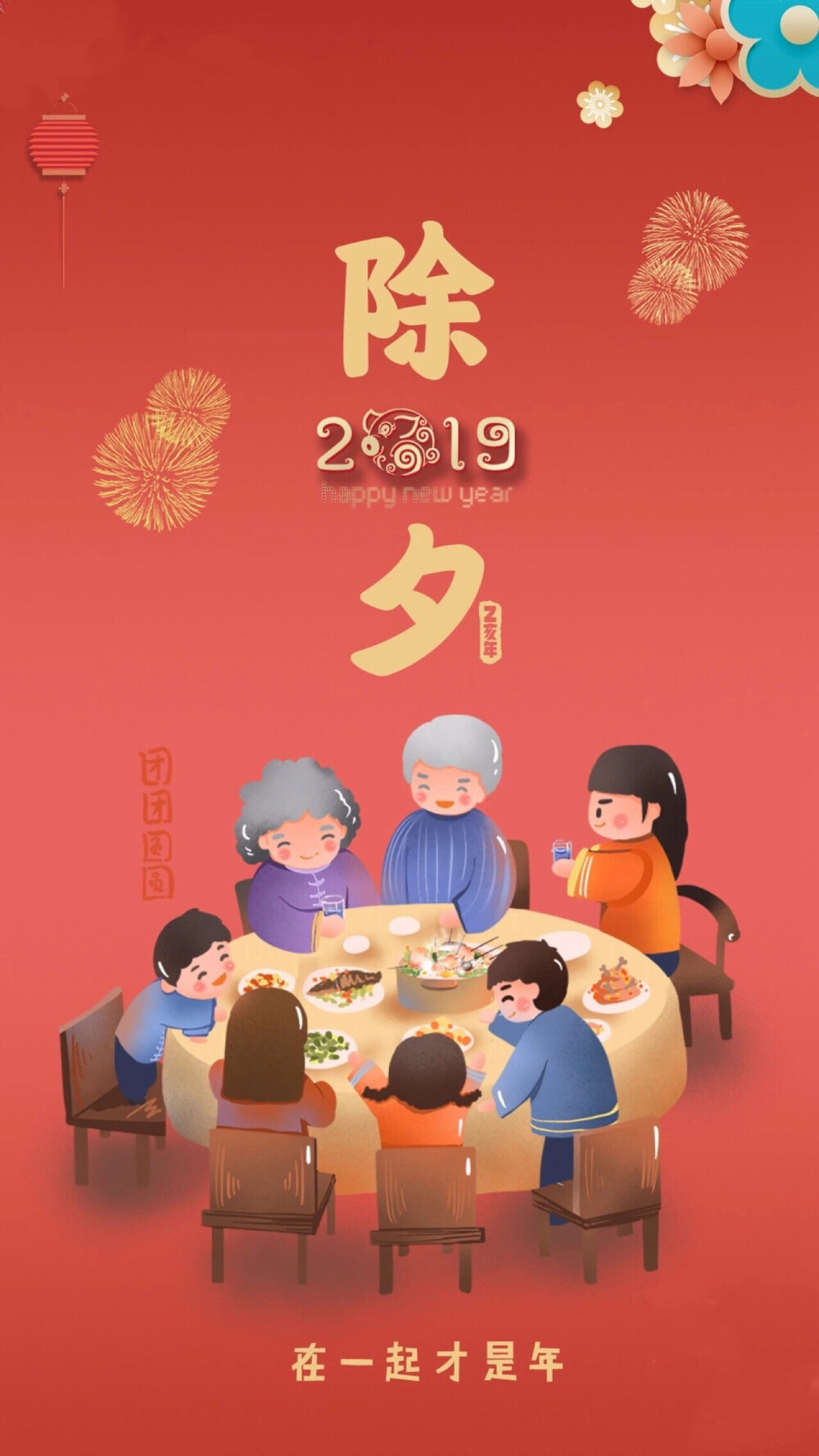 Happy New Year 2019 新年快乐 除夕 新年壁纸 新年愿望 新年祝福 春节壁纸 素材(◕‿◕✿