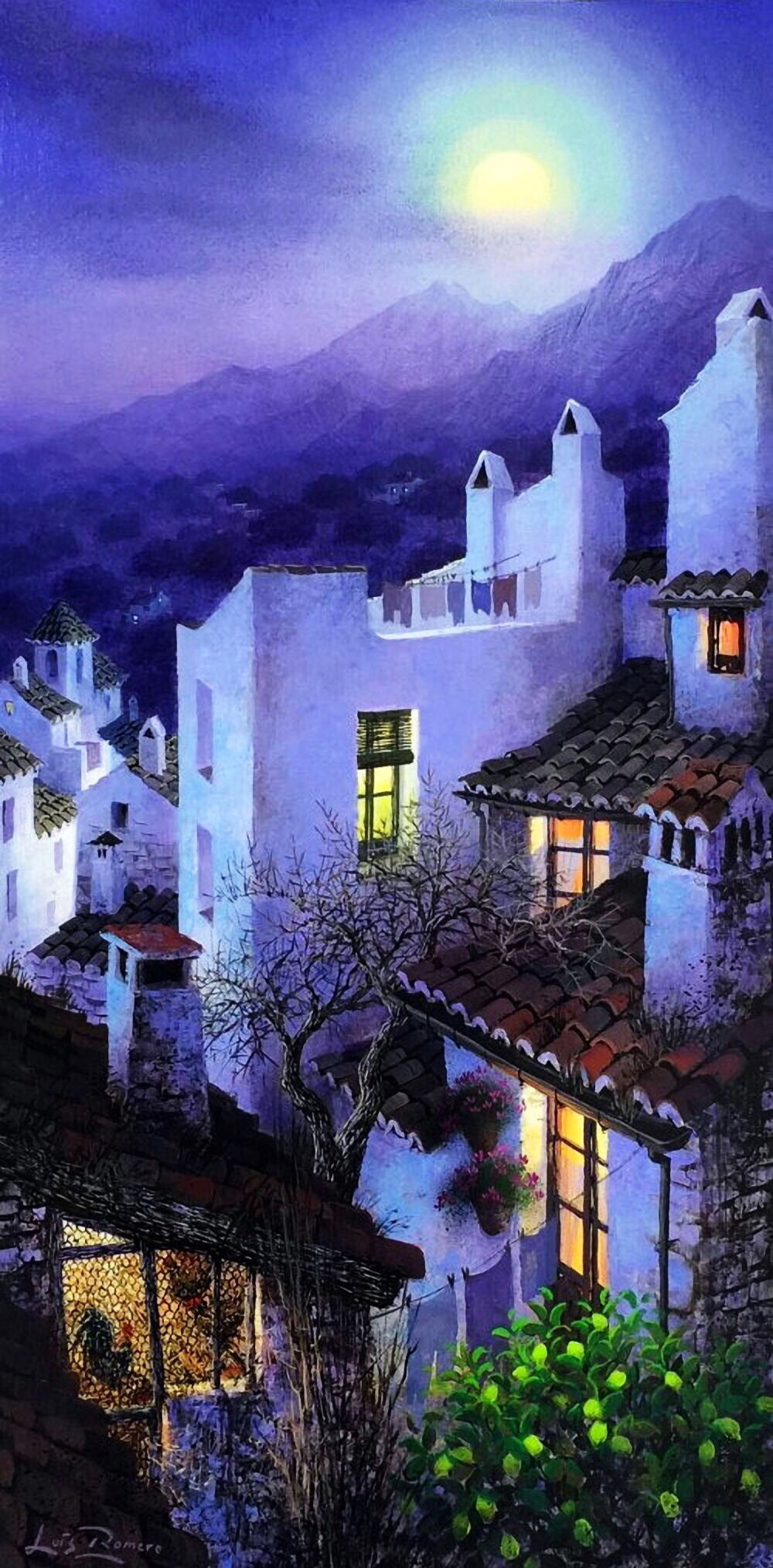 西班牙画家|Luis Romero的静谧夜色