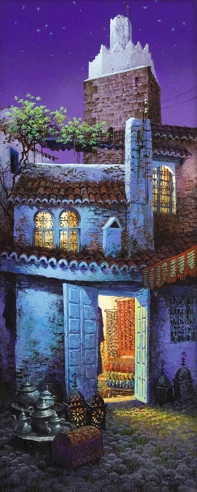 西班牙画家|Luis Romero的静谧夜色