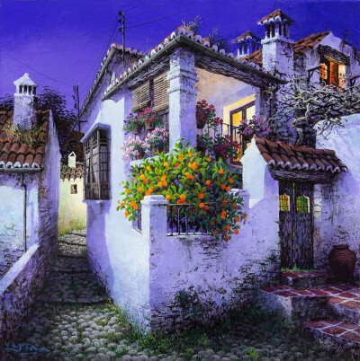 西班牙画家|Luis Romero的静谧夜色