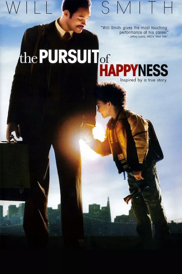 ★《The Pursuit of Happyness》
★《当幸福来敲门》是由加布里尔·穆奇诺执导，威尔·史密斯等主演的美国电影。影片取材真实故事，主角是美国黑人投资专家Chris Gardner。
★影片讲述了一位濒临破产、老婆离家的落魄业务员，如何刻苦耐劳的善尽单亲责任，奋发向上成为股市交易员，最后成为知名的金融投资家的励志故事。
★该影片于2006年12月15日上映。