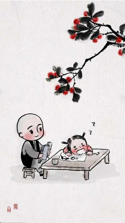 【自截‖素质拿图‖二转注明】壁纸♡by十三/截于腾讯漫画《一禅小和尚》/画师微博:@一禅小和尚。