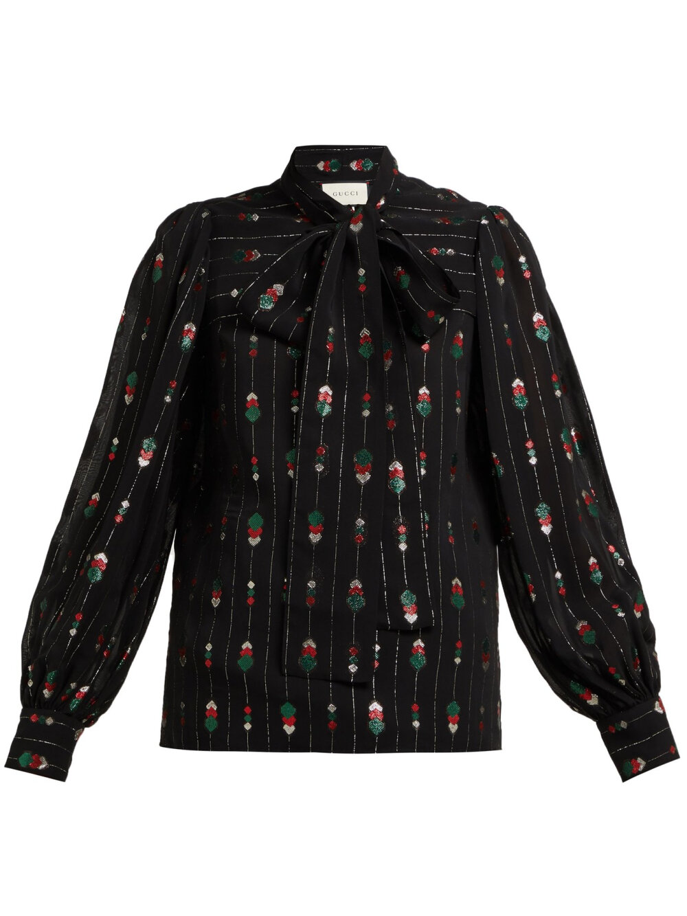 Metallic fil-coupé crepe blouse | Gucci |