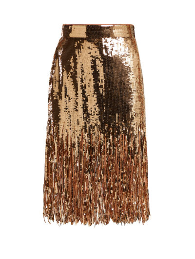 Fringed sequinned skirt | MSGM