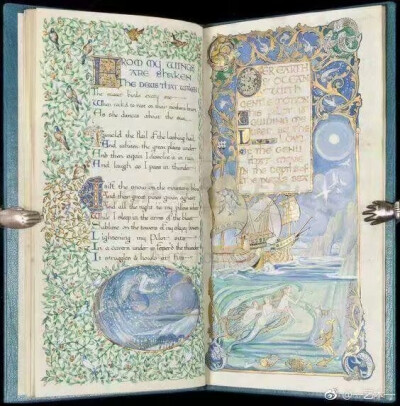 《给云朵和夜晚》-
英国插画家杰西·贝叶斯
（Jessie Bayes，1876-1970）
1914年制作的手绘书 ​​​
cr.一 艺术 一