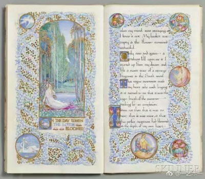 《给云朵和夜晚》-
英国插画家杰西·贝叶斯
（Jessie Bayes，1876-1970）
1914年制作的手绘书 ​​​
cr.一 艺术 一