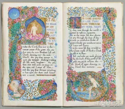 《给云朵和夜晚》-
英国插画家杰西·贝叶斯
（Jessie Bayes，1876-1970）
1914年制作的手绘书 ​​​
cr.一 艺术 一