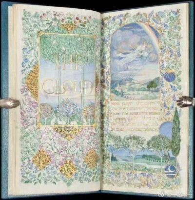 《给云朵和夜晚》-
英国插画家杰西·贝叶斯
（Jessie Bayes，1876-1970）
1914年制作的手绘书 ​​​
cr.一 艺术 一