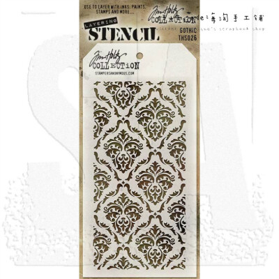 现货 Tim Holtz mix media pvc喷雾遮蔽模板模具喷溅纹理链接2