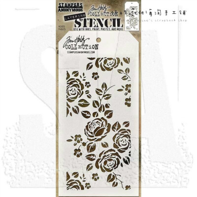 现货 Tim Holtz mix media pvc喷雾遮蔽模板模具喷溅纹理链接2