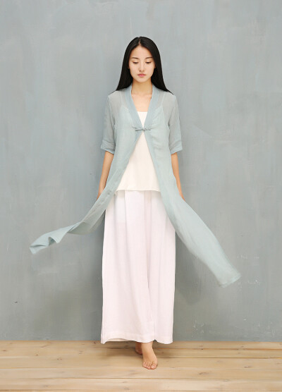 原创女装春夏中式中国风棉麻外搭 改良汉服长款薄款披风外套