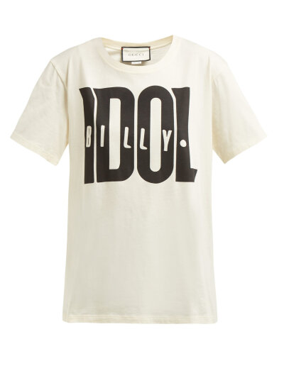 Billy Idol printed cotton T-shirt | Gucci 