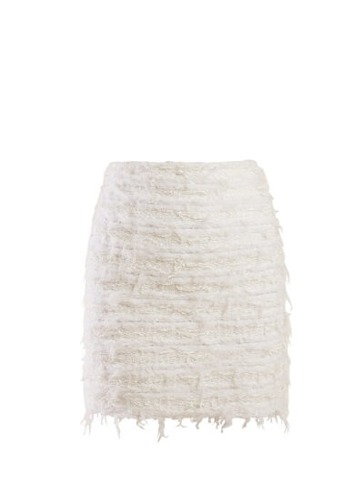 Balmain Frayed tweed skirt