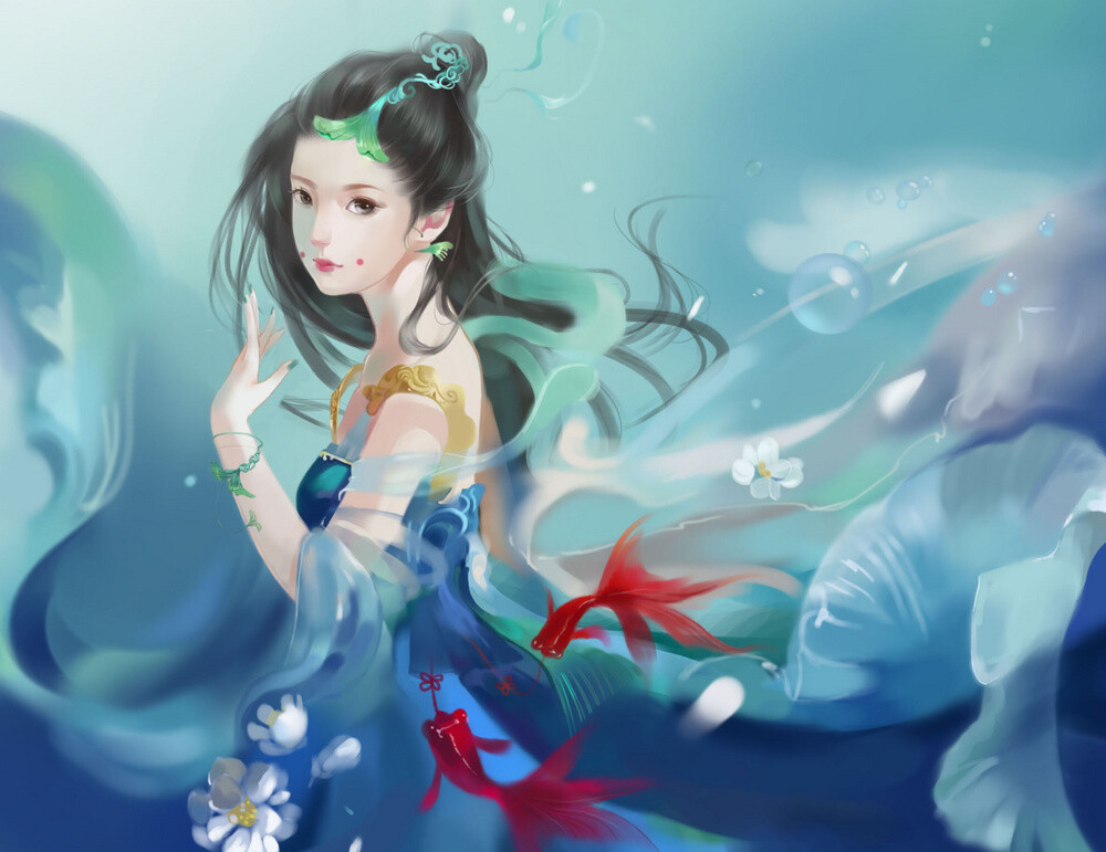 古风美人鱼拟人萝莉作者颜怀萱