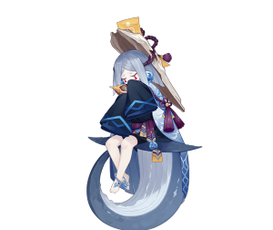 化鲸(cv:濑户麻沙美)

失去母亲后孤独的死去的幼鲸亡灵。
会在雨夜跑进人类的村子寻找母亲，
吹响海螺将他认为是母亲的
渔民的妻子引入海中溺死。
而再次变回一个人的他只能孤身一人，
回到黑暗的海中，继续地徘徊着，
等待下一个雨夜。