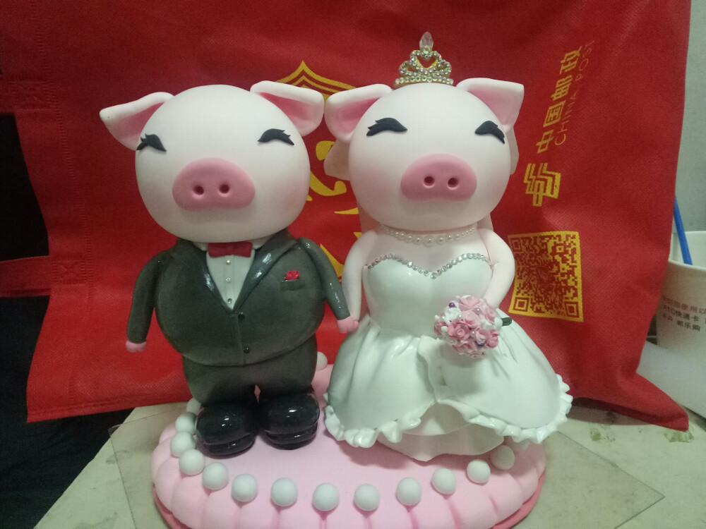 结婚婚纱猪黏土超轻粘土
