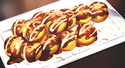 gif.美食 二次元 章鱼烧 图源网络(侵删