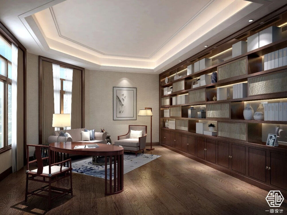 书房，古称书斋。从两千多年前的汉朝至今，有一种建筑形式，始终在文人雅士的生活中承载着“隔离世俗、容纳自我、清心博览、禅悟通理”的价值，这就是书房。中式书房，其东方沉淀和古韵风情，更是无不体现着中国人骨子里温润儒雅的性子。