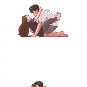 韩国情侣插画 拾柒素材