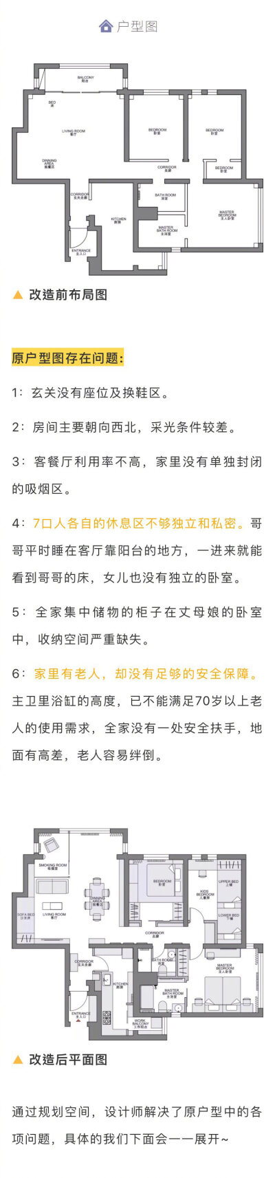 100㎡老房住一家7口，“回型”吊顶拯救采光，还有超全老人房设计细节，太贴心了