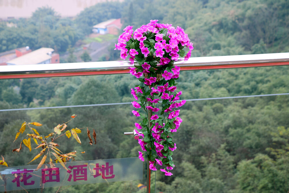  “中国·泸州·花田酒地幸福酒久七彩玻璃栈道”是国西南具特色的七彩玻璃栈道项目。该项目依托于酒城泸州盛产的中国高端白酒酒文化为主题背景打造，总体投资2500万元。栈道全长1573米，分别有“登山休闲步道”、“瀑布玻璃观光平台”、“透明玻璃栈道”、“七彩玻璃天梯”、“七彩玻璃栈道”、“酒文化绝壁长廊”、“高山七彩玻璃滑道”、“东方神木展览馆”等众多项目内容。