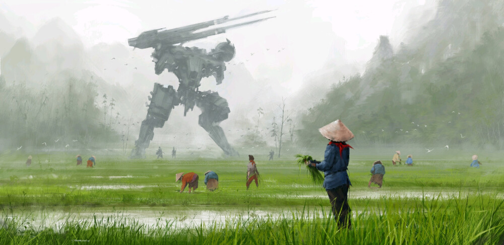 波兰画师Jakub Rozalski的一组作品，一位相当喜欢画背影场景的画师。 ​​​