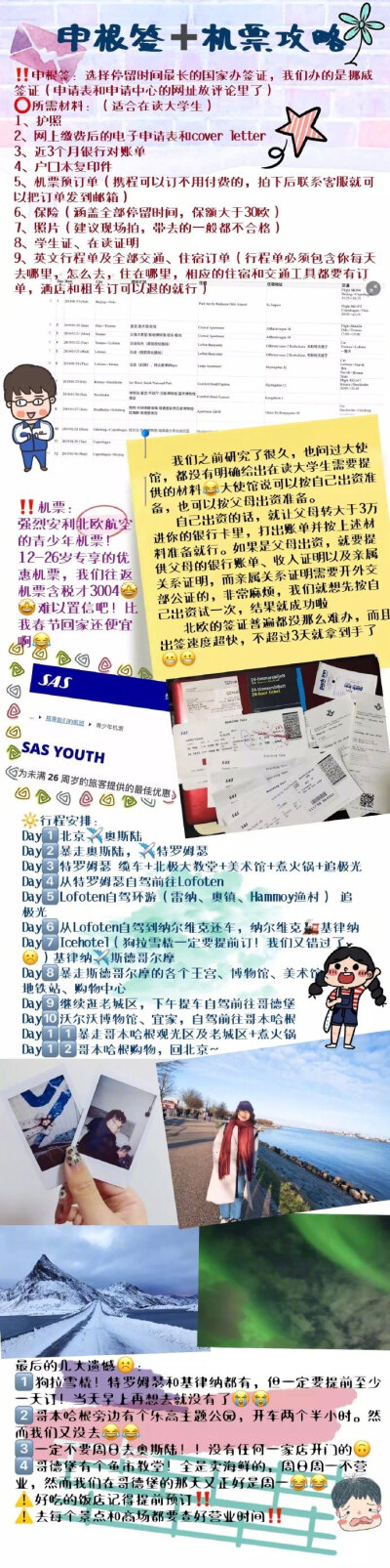 ❣️保姆级 巨详细版 北欧极光自驾游分享来自：珏小屁-1️⃣申根签➕机票2️⃣公交➕自驾3️⃣行前必备➕极光攻略4️⃣美食➕自助火锅➕购物退税6️⃣奥斯陆➕特罗姆瑟7️⃣Lofoten群岛➕基律纳8️⃣斯德哥尔摩（含…