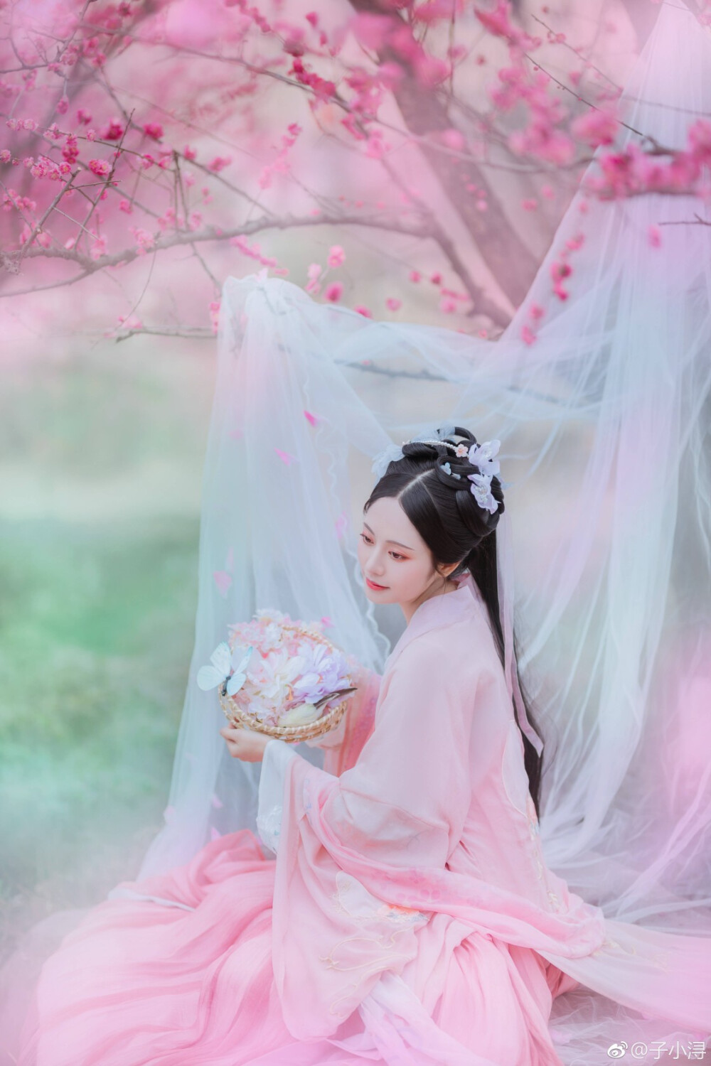 【西江月.梅花】
#成都摄影# ##写真##汉服摄影##汉服写真##重庆约拍###成都约拍#
玉骨那愁瘴雾，冰姿自有仙风。
海仙时遣探芳丛，倒挂绿毛么凤。
素面翻嫌粉涴，洗妆不褪唇红。
妆造/摄影/后期@子小浔
出镜@是雨诗呀 