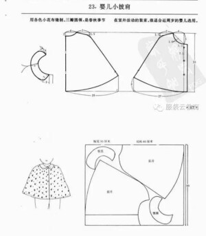 婴儿小披肩
0-3岁婴幼儿各种服装裁剪图合集

小裁缝学堂