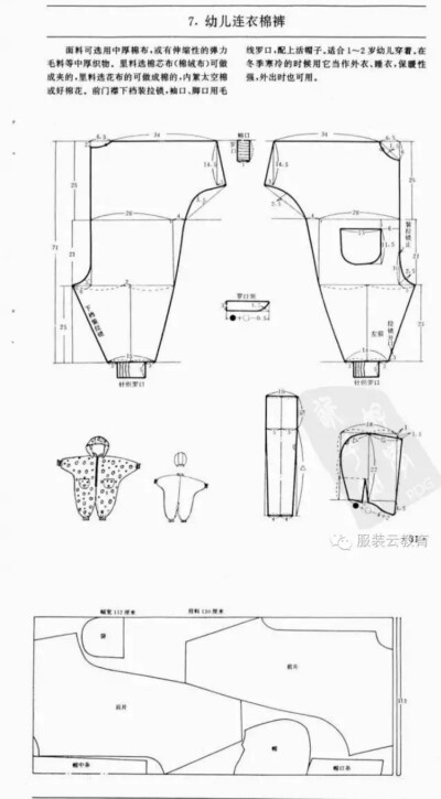 幼童棉衣连体裤
0-3岁婴幼儿各种服装裁剪图合集
小裁缝学堂