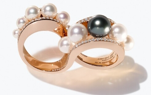 Ombres et Lumière 珍珠玫瑰金珠宝，by Hermès