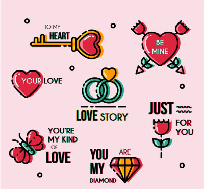 37 情人节宣传海报banner设计素材 情侣爱情爱心结婚 AI适量素材