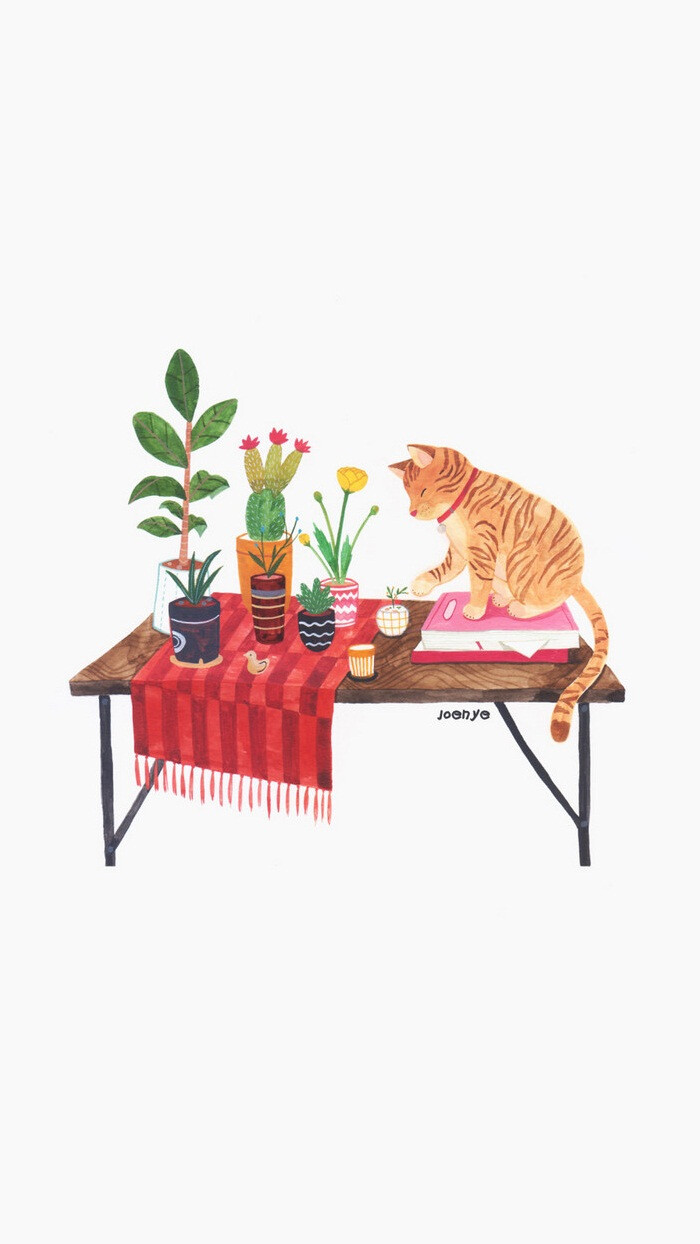 猫咪 插画 壁纸