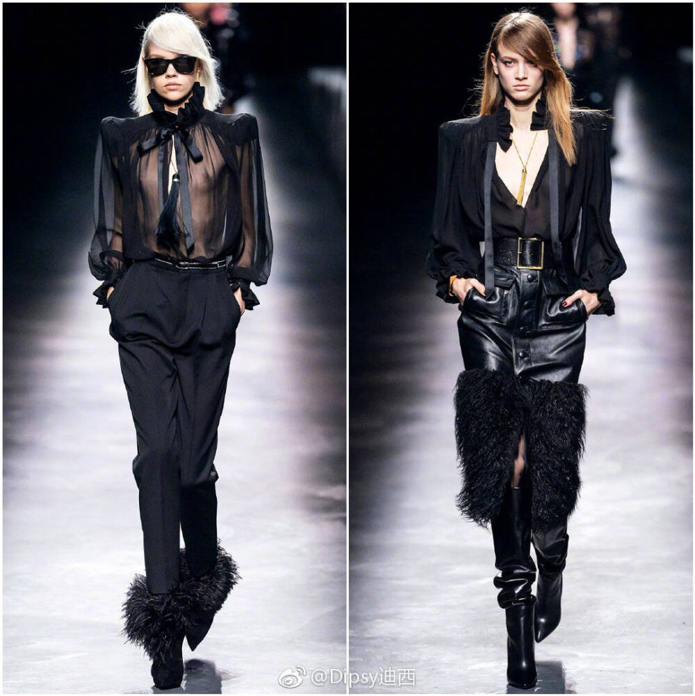 Saint Laurent F/W 2019｜气势汹汹的女大佬们
图片来自微博博主Dipsy迪西